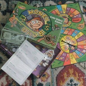 FUN ~ Learning Resources Money Bags Coin Value Educational Board Game ~ COMPLETE